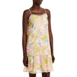 Aqua Coral Floral Print Dress‎ XL